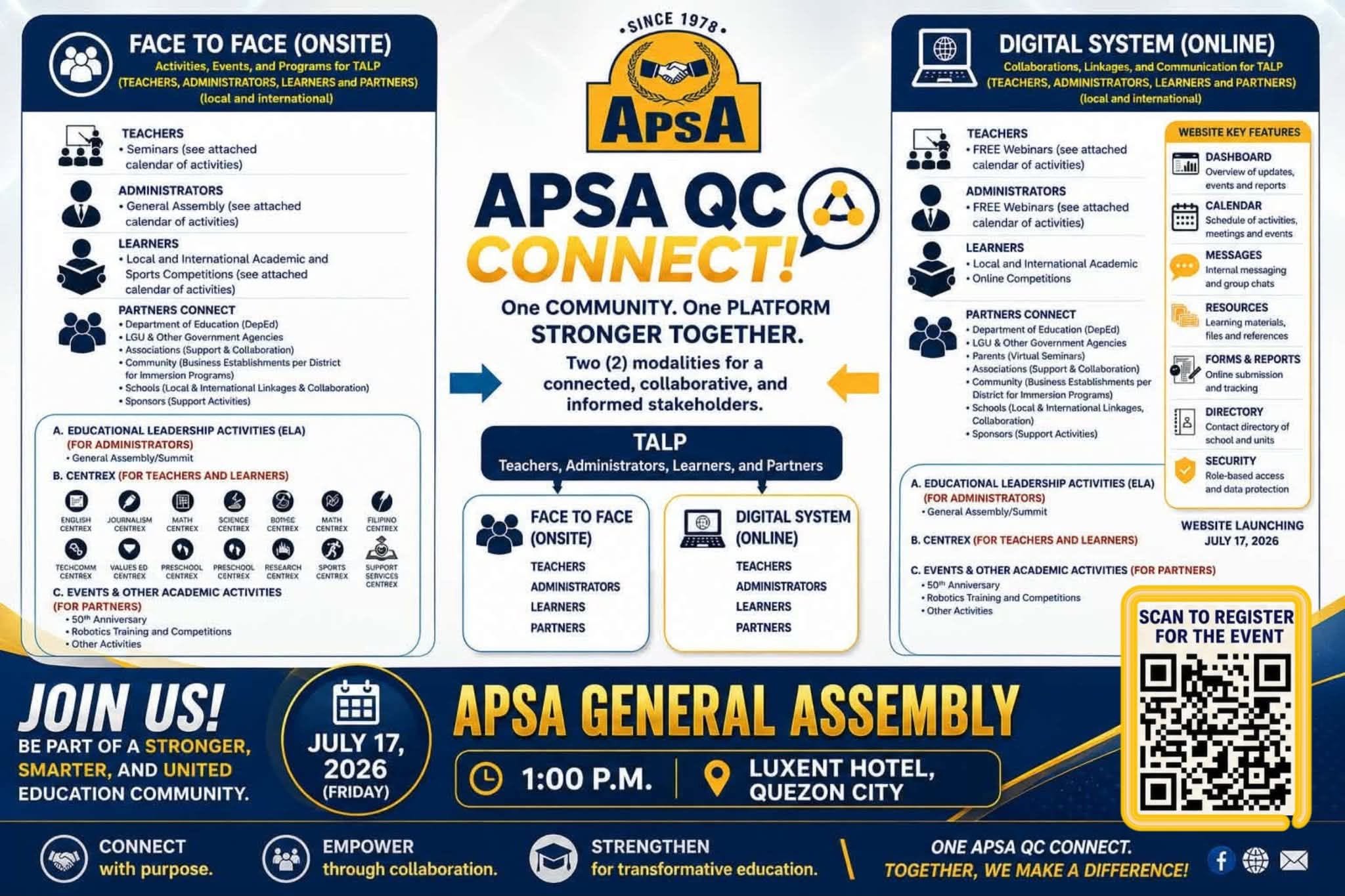 APSA QC CONNECT!  TOGETHER WE CAN!